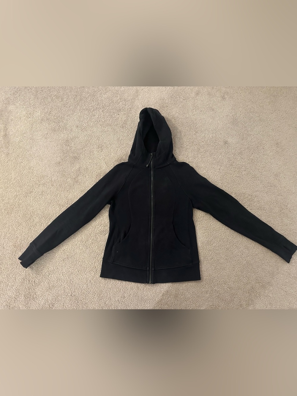 lululemon athletica Black Hooded Zip-Up Utility Jacket-size 8